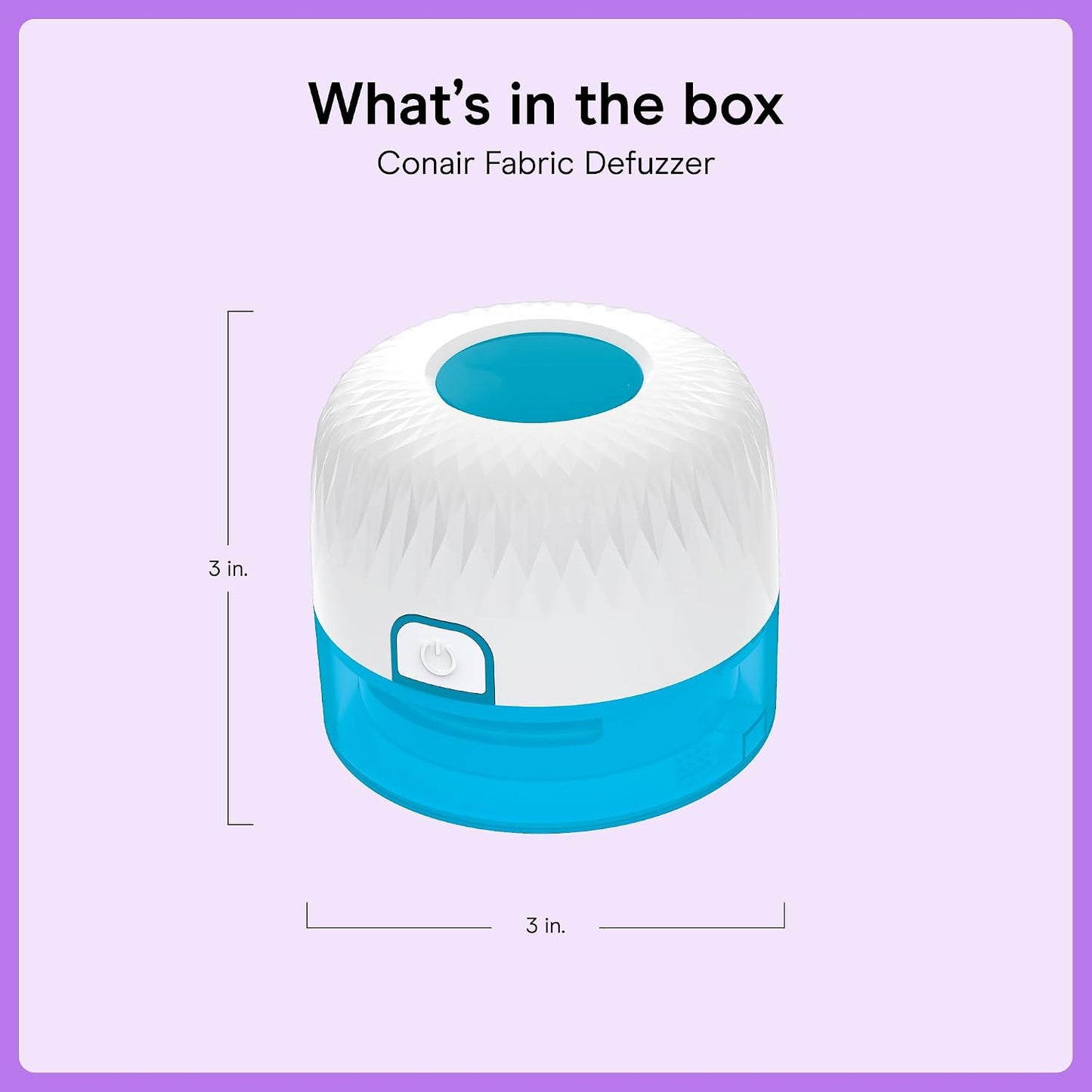 Conair Fabric Shaver Lint Remover | Extra-Large 2.25-in. Shaving Surface, Depills Fabric, for All Fabrics, Blue/White, CLS8L
