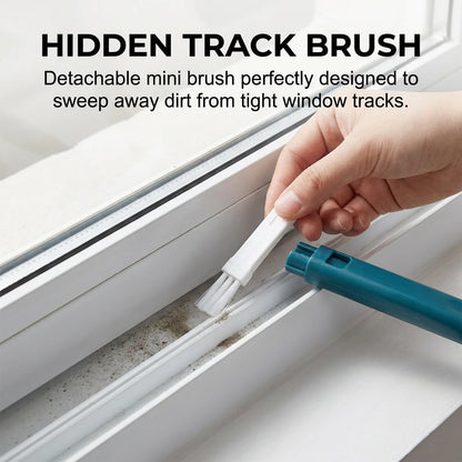 Window Screen Cleaning Brush, 2 in 1 Detachable Multi-Purpose Window Screen Cleaner Tool with Squeegee, Mesh Screen Cleaner Brush with Wet and Dry Dual-Use for Patio Door Porch Screens (Blue, 1PC)