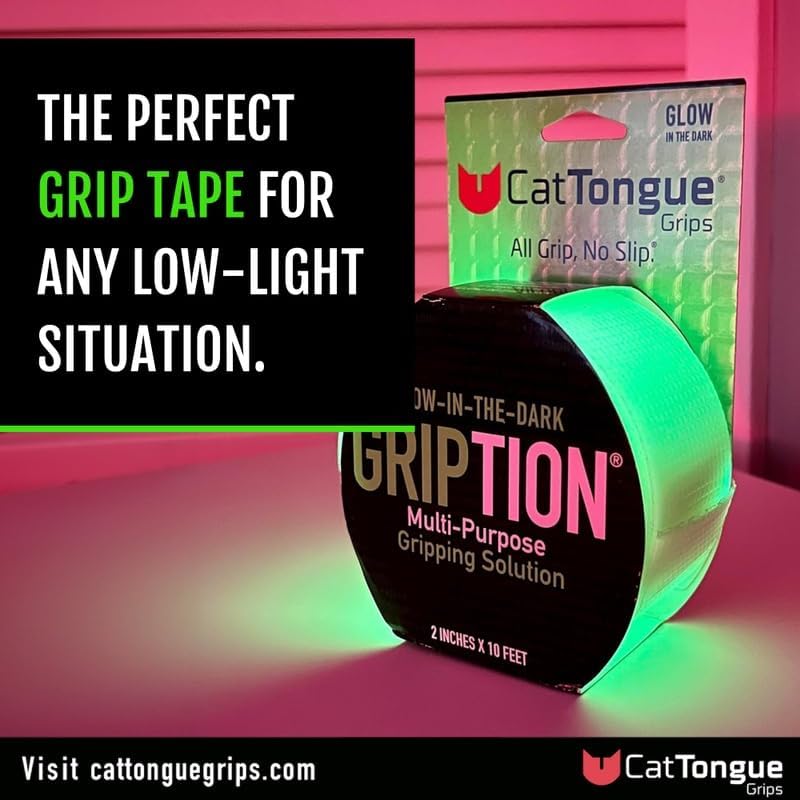 CATTONGUE GRIPS Non-Abrasive Grip Tape Roll - 2” Wide Heavy-Duty, Waterproof Anti-Slip Tape for Bathtubs, Stair Treads, Ramps & More - Indoor & Outdoor Non-Skid Solution (Clear, 10ft)
