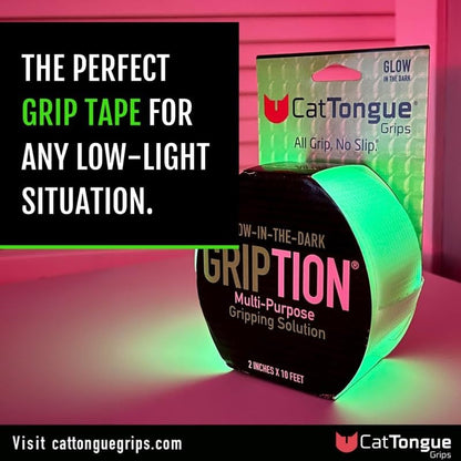 CATTONGUE GRIPS Non-Abrasive Grip Tape Roll - 2” Wide Heavy-Duty, Waterproof Anti-Slip Tape for Bathtubs, Stair Treads, Ramps & More - Indoor & Outdoor Non-Skid Solution (Clear, 10ft)