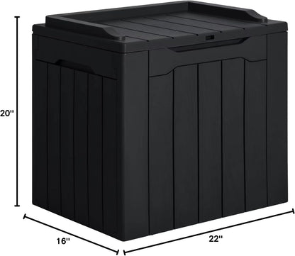 JUMMICO 31 Gallon Resin Deck Box Waterproof Indoor Outdoor Storage Boxes for Patio Furniture Cushions and Garden Tools (Brown)