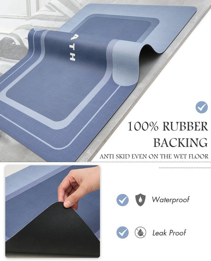MontVoo-Bath Mat-Bathroom Mat Rug Non Slip Super Absorbent Stain Resistant Quick Dry Thin Bath Rug-Bath Mats for Bathroom Floor Bathtub Vanity-Bathmat Bath Rug Easy Care-17"x27" Grey