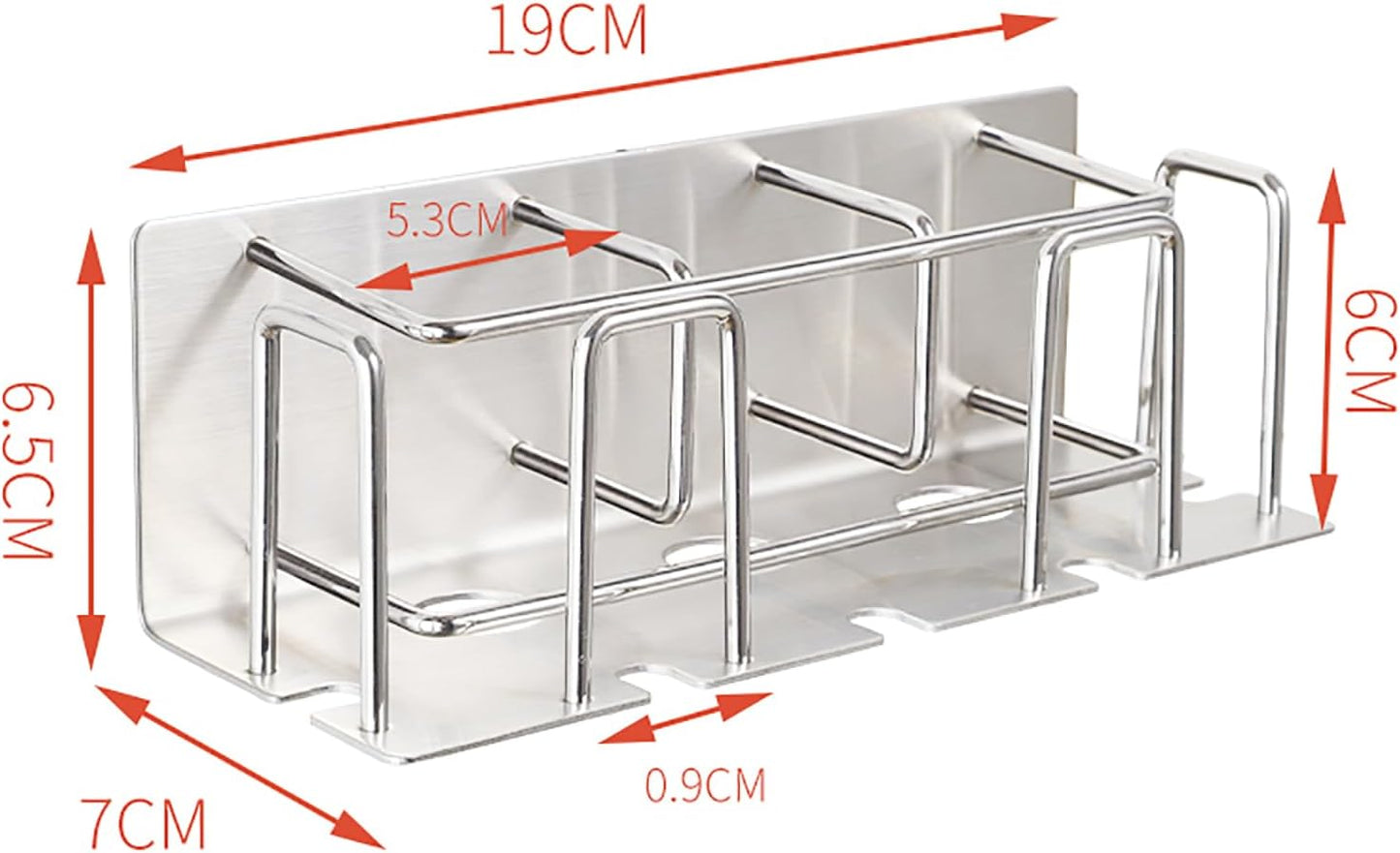 HANZE 2 Pack Toothbrush Holder 304 Stainless Steel Adhesive Wall Mounted 3 in 1 with Toothbrush Holder Toothpaste Holder and Cup Holder for Bathroom Shower