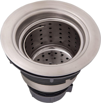 Design House 542936 Kitchen Sink Anti-Clogging S304 Stainless Steel Drain Strainer with Deep, Removable Food Waste Catching Basket