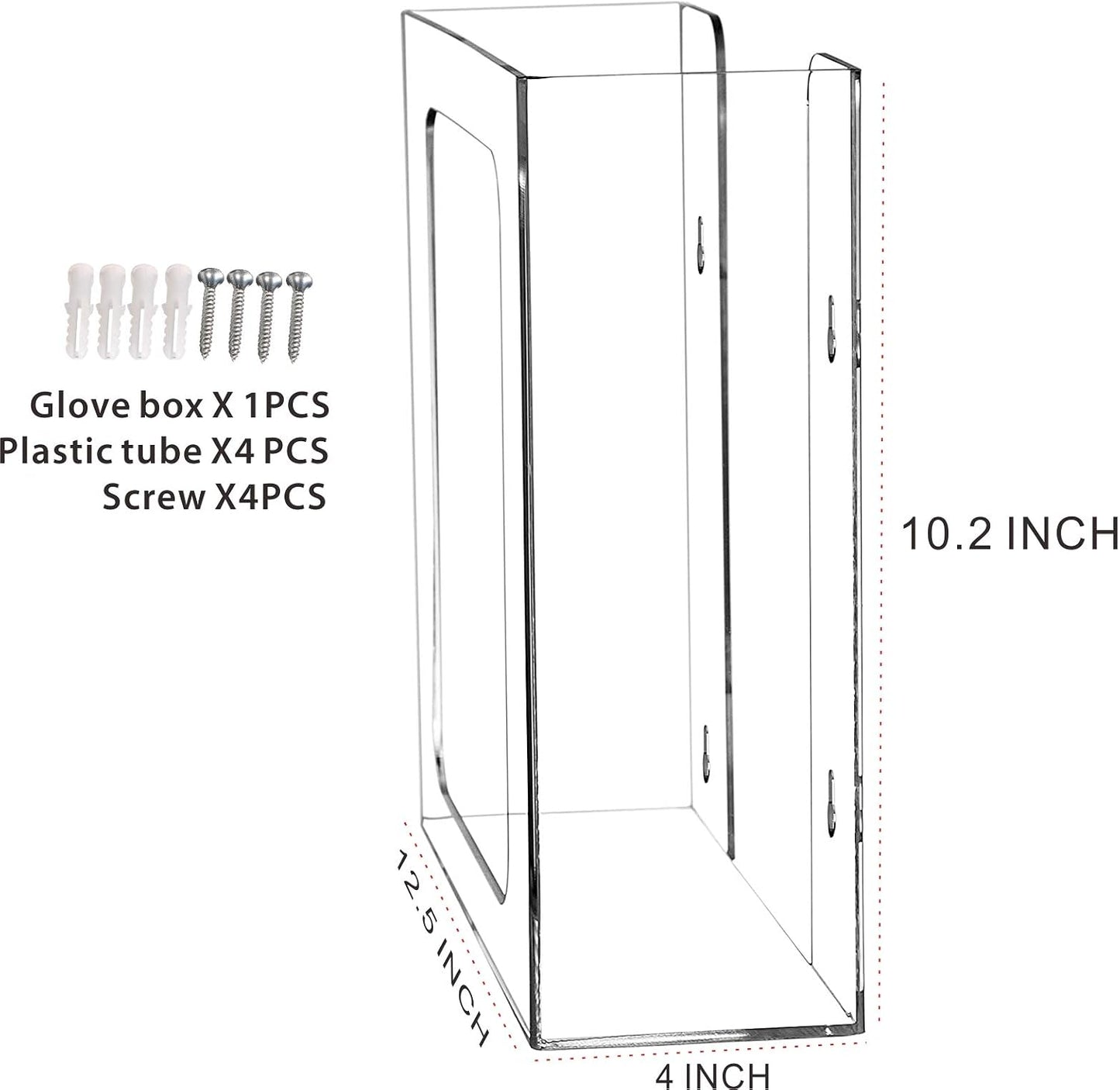 Cq acrylic Clear Wall Floating Glove Rack and Glove Box Dispenser Holder 10"x6.25"x4" Pack of 1