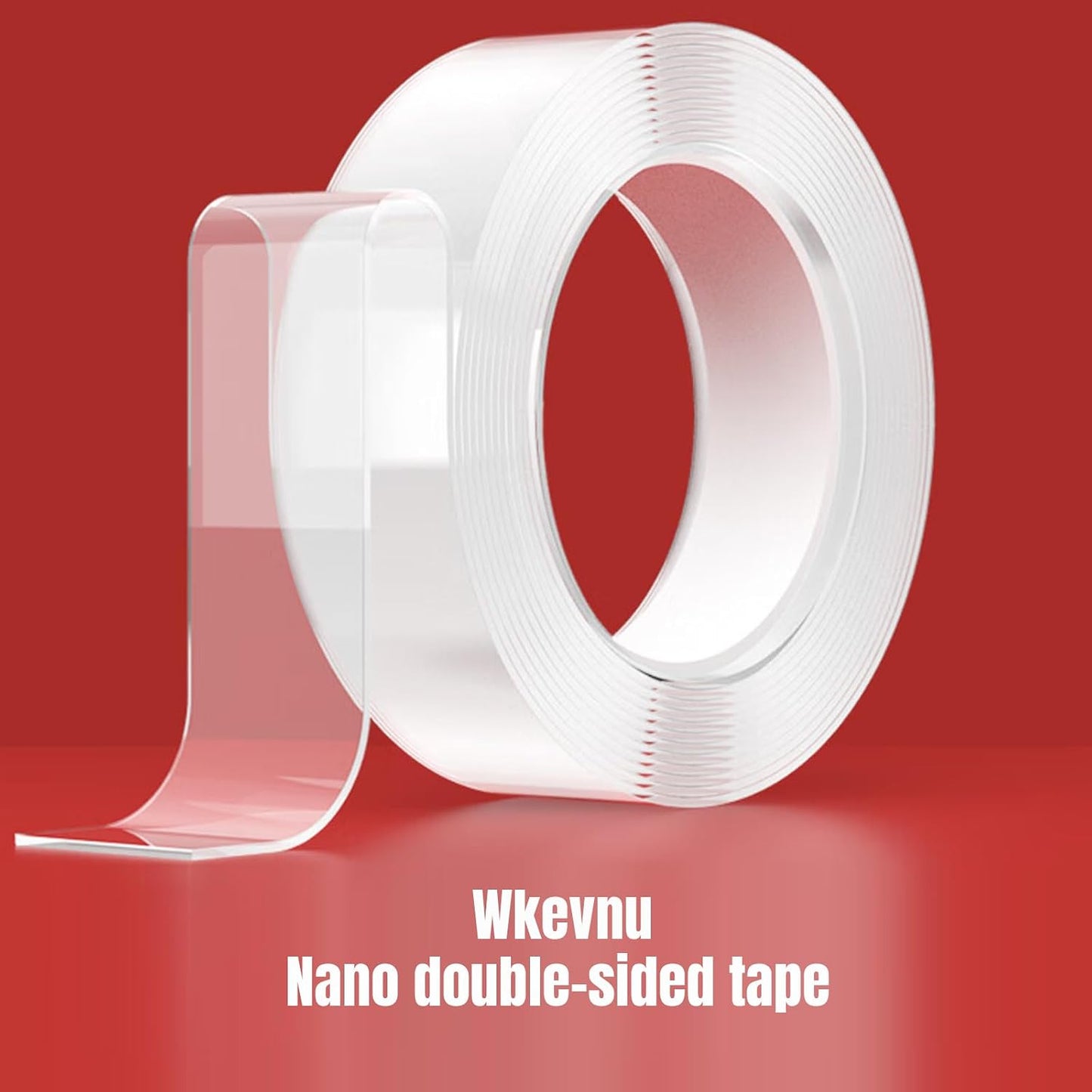 Double Sided Tape Heavy Duty,Removable Clear Nano Mounting Tape,Picture Hanging Adhesive Strips,Tough & Clear Weatherproof for Indoor/Outdoor Use,Perfect for Picture Hanging & Carpet-10FT