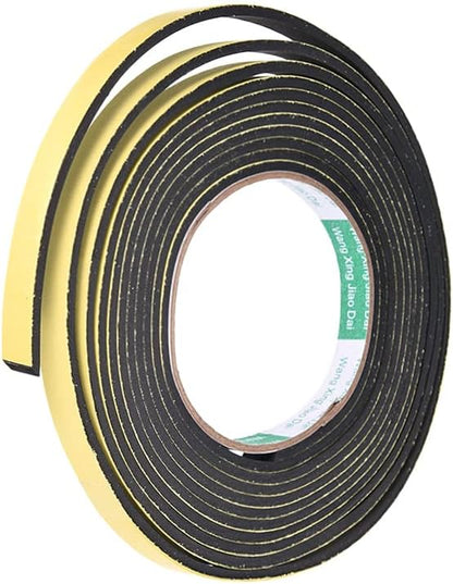uxcell Sealing Foam Tape 5mm Wide 3mm Thick 4m/13ft Long, Self Adhesive Weather Strip for Window Door Insulation, Pack of 2