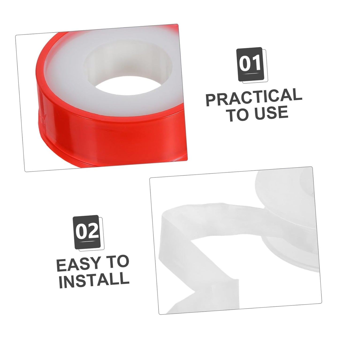 OSALADI 10 Rolls PTFE Plumbers Thread Tape 20m X 15mm Thickened Waterproof Pipe Leak Sealing Tape for Kitchen Bathroom Plumbing Leak Repair