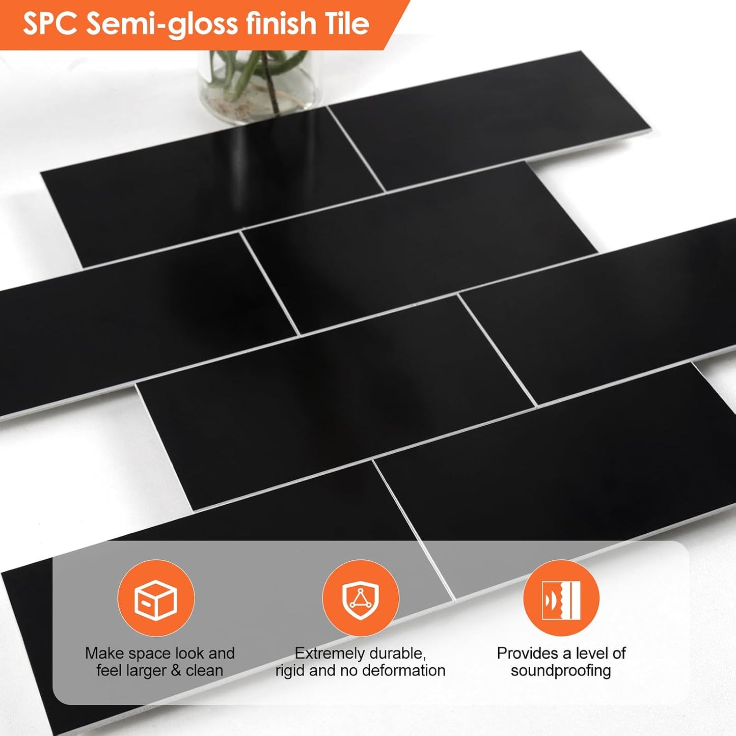 10- Sheet Polished White Peel and Stick Backsplash, 12’’Luxury PVC Ceramic Look Self Stick Subway Tiles, Waterproof Peel and Stick Wall Tiles for Kitchen and Bathrrom