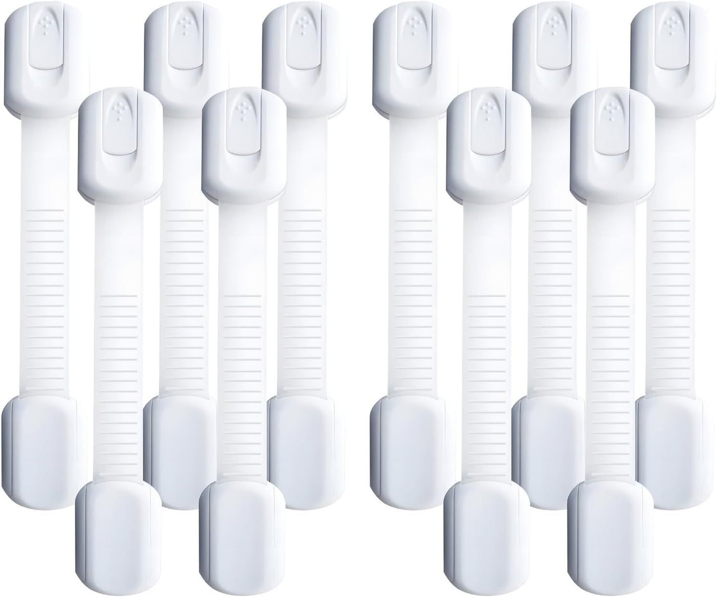 Cabinet Locks Baby Proofing 12-Pack – Child Proof Cabinet Locks & Door Locks for Kids Safety, Baby Proof Cabinet Latches with Strong 3M Adhesive, No Drill, Multi-Purpose for 10078-01A