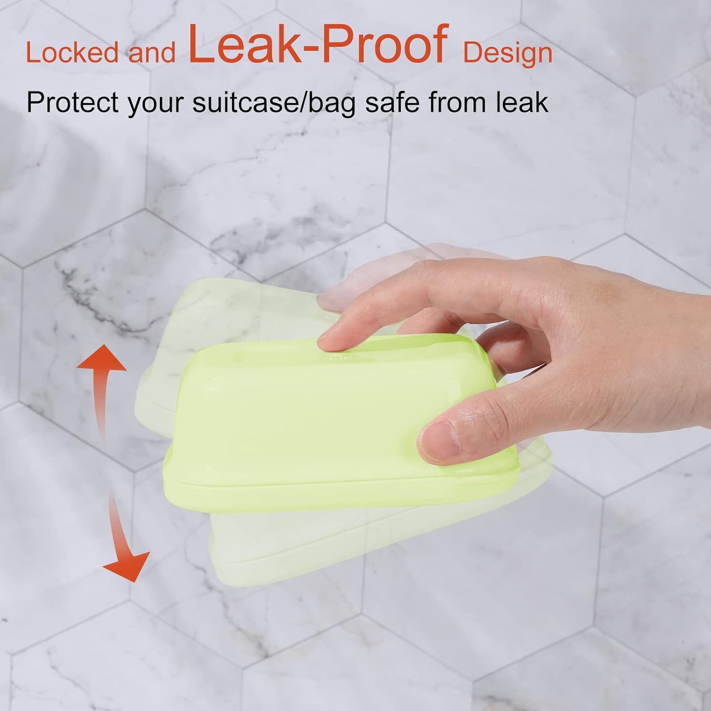 Quatish Leakproof Soap Dish with Lid & Draining Layer, Shatterproof Travel Bar Soap Holder Case Container, Portable Travel Size Toiletries Essentials for Camping, Gym, Bathroom, Black