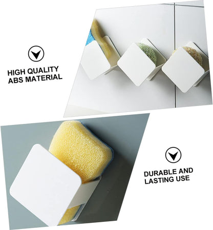 Amosfun 2 Pcs Sponge Holder Drain Rack Punch Wall Mounted Cleaning Cloth Storage Organizer for Kitchen Bathroom Quick Drying Hollow Design for Efficient Water Drainage