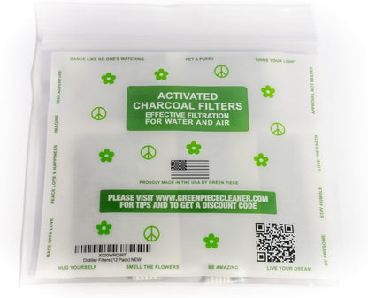 Green Piece® 24 Pack Overstuffed All-Natural Diaper Pail Deodorizer | Activated Charcoal Air Purifier Compatible with Diaper Pails, Shoe Closets, Trash Cans, Pets - Made in The USA by Green Piece