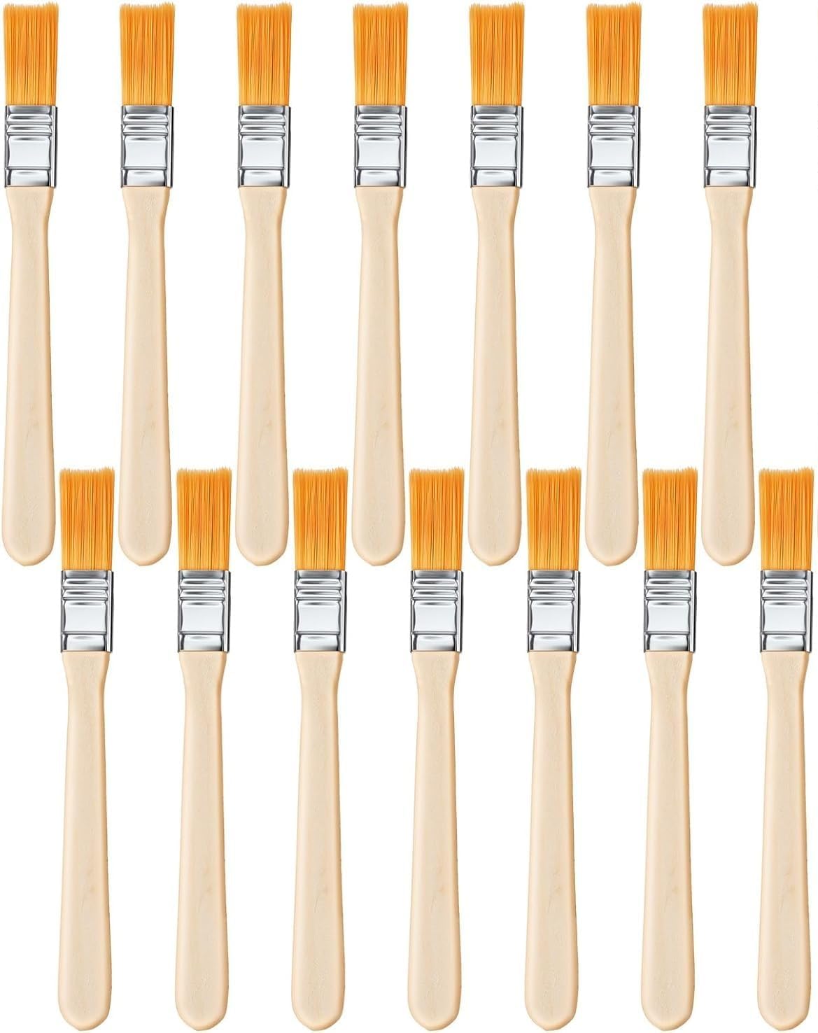 14pcs Small Cleaning Brushes, Multi-Purpose Detail Scrub Brushes with Wooden Handle & Soft Bristle for Grout, Corners, Tile, Sink, Kitchen Bathroom Cleaning