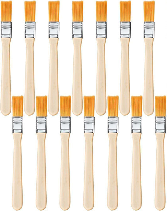 14pcs Small Cleaning Brushes, Multi-Purpose Detail Scrub Brushes with Wooden Handle & Soft Bristle for Grout, Corners, Tile, Sink, Kitchen Bathroom Cleaning