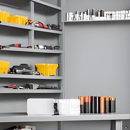 Versatile Battery Organizer with Tester, Original Wall-Mount Storage, Clear-Lid Mountable Storage Box for Secure Energy Cell Management