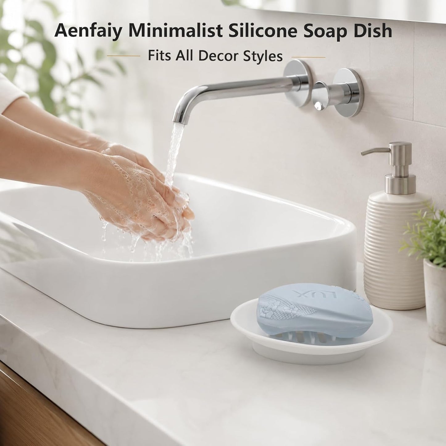 2 Pack Silicone Bar Soap Holder for Shower, Self-Draining Black Soap Dish Tray for Bathroom Sink, Kitchen Counter, Shower Niche/Shelf, Bathtub, Easy Cleaning Simple Oval Soap Saver Stand