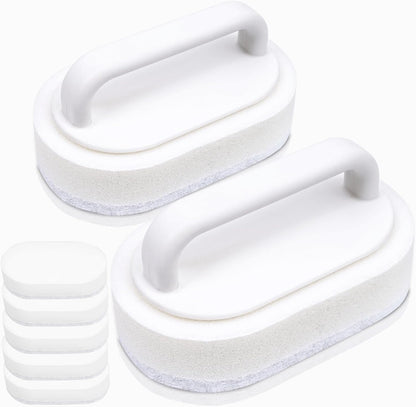 TidyMister Thickened Handheld Scrub Pad for Hot Tubs, Spas & Pools, Non-Scratch Replaceable Scouring Pads for Tile Cleaning, 2 Pack