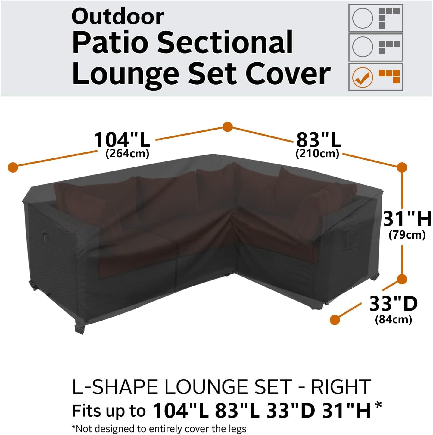 Patio Deck Box Cover, 63x30 Inch Fire Pit Covers with Straps and Handles, Waterproof Heavy Duty Outdoor Furniture Winter Cover for Keter, Suncast, Lifetime Container