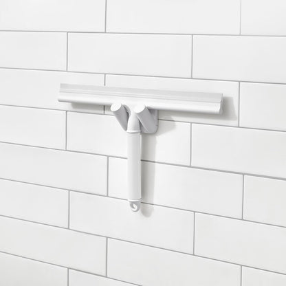 iDesign Shower Squeegee with Adhesive Hook - White