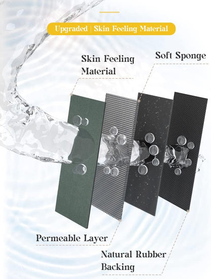 MontVoo -Bath Mat-Rubber Backing Non SlipThin Bathroom Rugs Fit Under Door- Quick Dry Absorbent Faux Suede Surface Grey Bathroom Floor Mats-Shower Rug for in Front of Bathtub Shower Gray 16x24