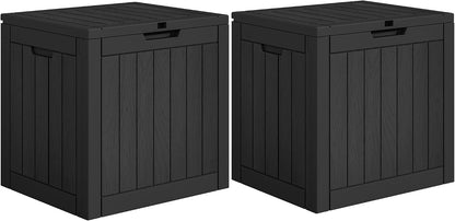 YITAHOME 134 Gallon Large Deck Box | Waterproof Resin Outdoor Storage Box with Lock, Doubles as 2-Person Bench Seating for Patio Furniture Cushions,Garden Tools &