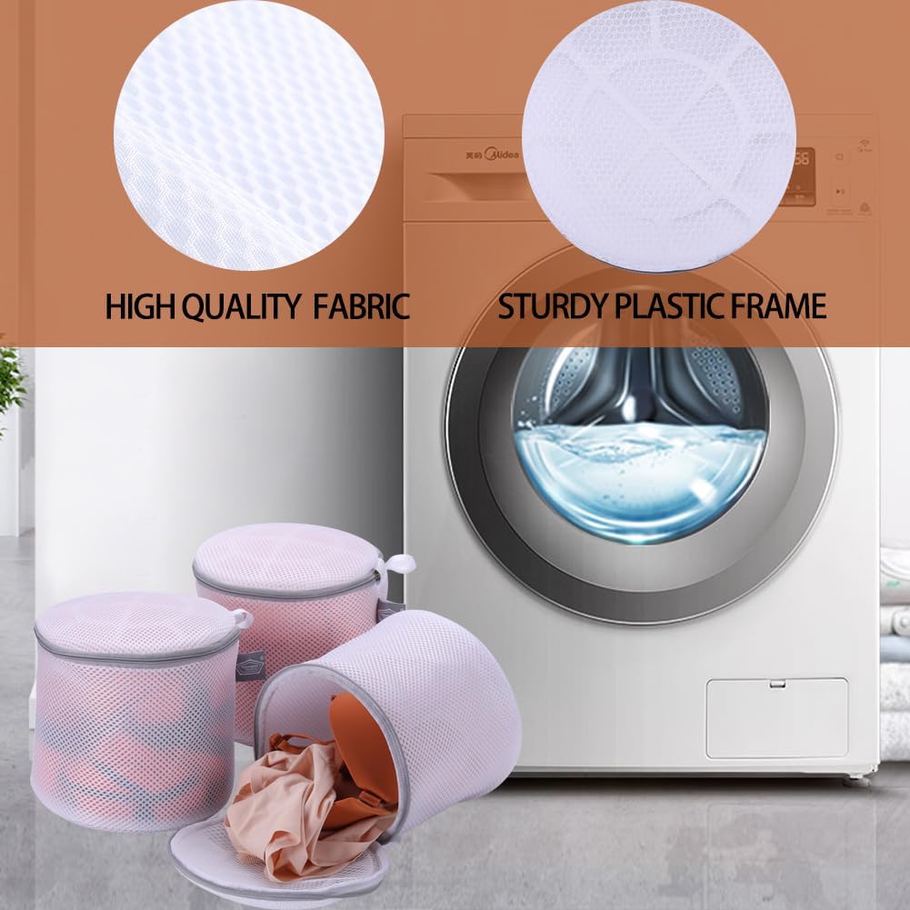 Kimmama Bra Washing Bag for Laundry, Bra Laundry Bag, Sandwish Mesh, 7x7x7" | Lingerie Bag, For Delicates & Underwear, For Washing Machine, Keep Shape, Privacy, Prevent Tangling
