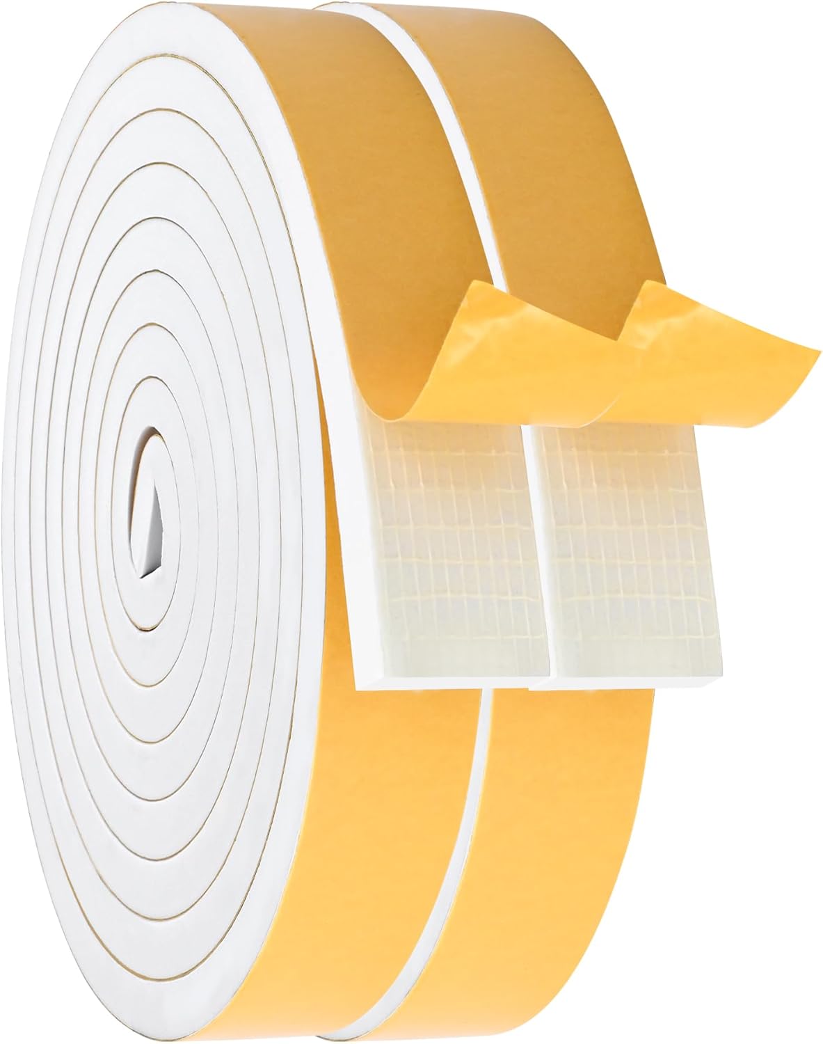 ToLanbbt White Door Window Weather Stripping Self Adhesive Foam Tape High Density Foam Sealing Strip Window Insulation Weatherproof Gasket Tape for Doors and Windows (1/2" W X 1/8" T X 16.5')