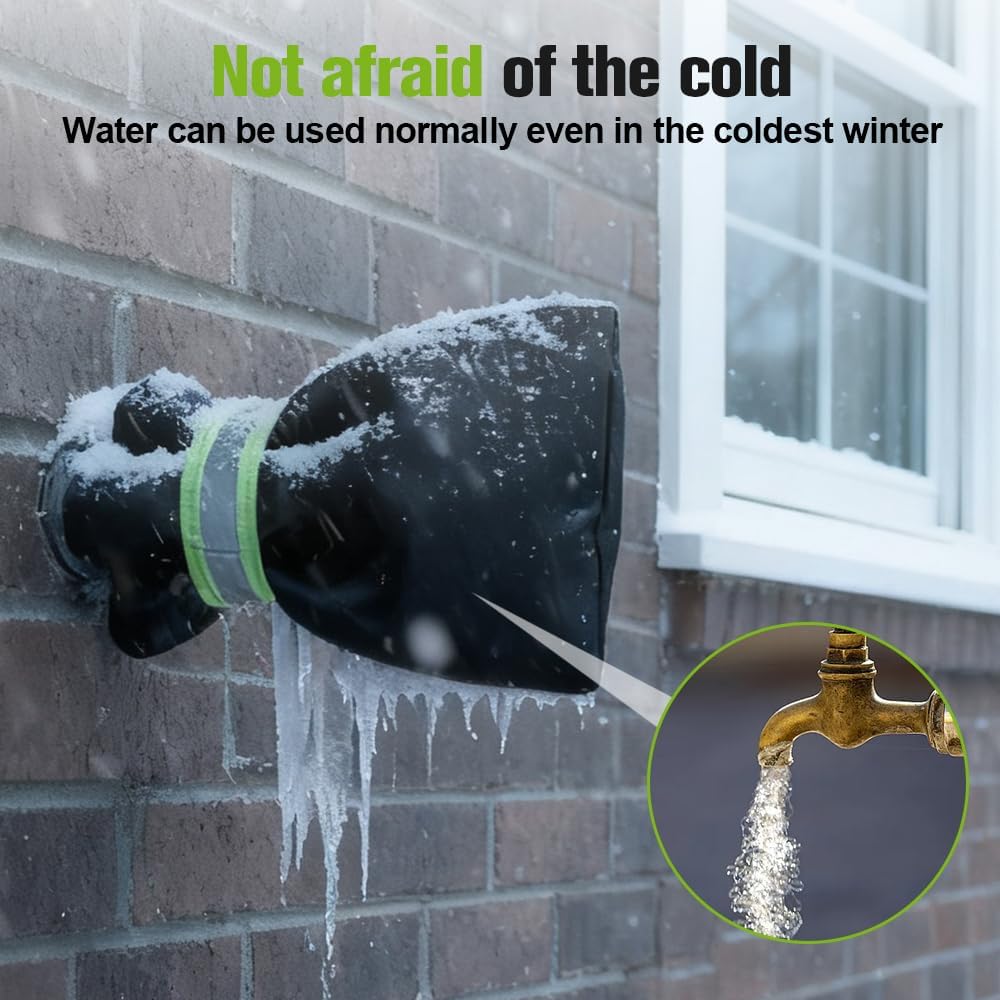 Outdoor Faucet Covers for Winter, 2026 New 9.8" x 6.3" Insulated Spigot Cover Waterproof Hose Bib Covers, Patio Winterizing Home Must-Have Faucet Cover for Outside Yard (A-1Pcs)