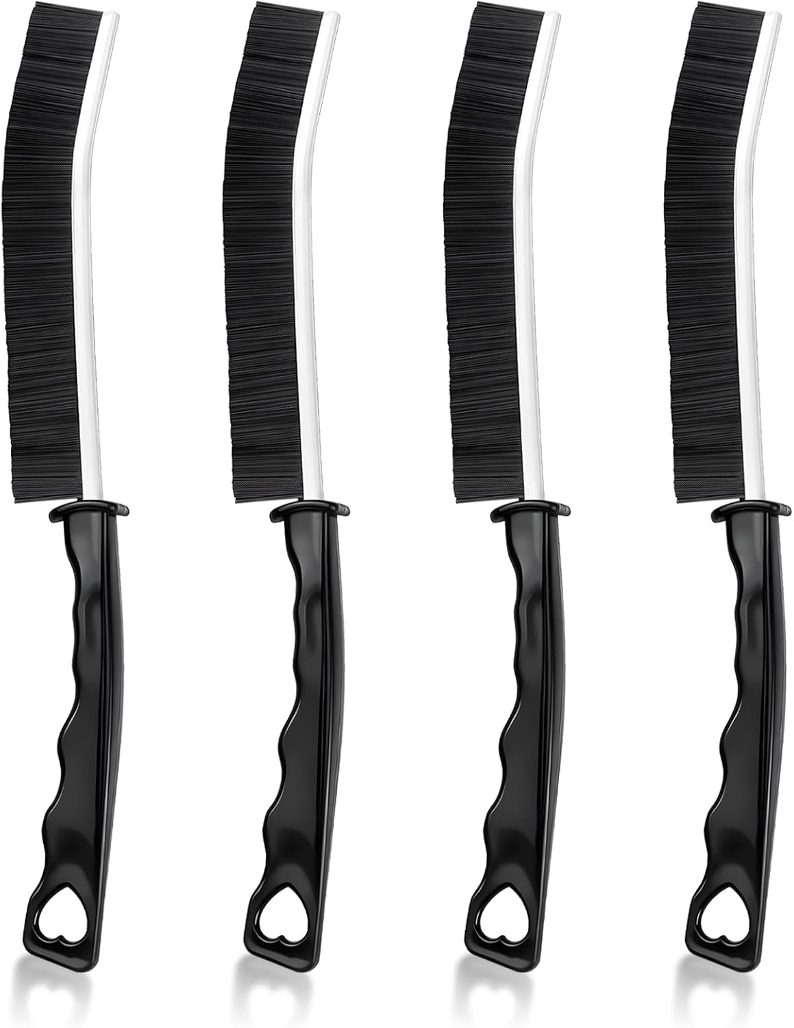 4 Pcs Multi-Purpose Hard Bristle Crevice Cleaning Brush Small Deep Gap Cleaning Tools Scrub Brushes Household Use Versatile Thin Grout Brush for Kitchen Window Tile Bathroom Shower Corner Toilet Black