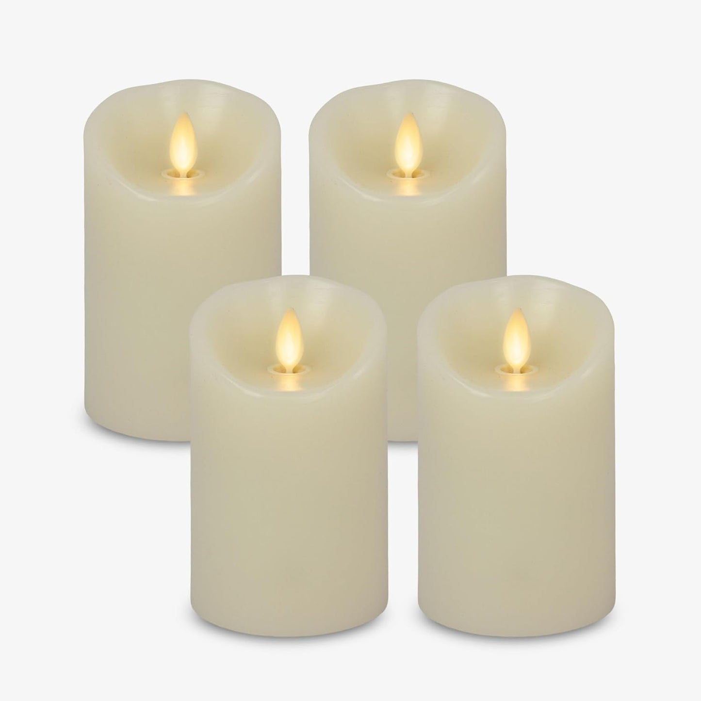 Luminara Flameless LED Battery Operated Ivory Pillar Candle, Flickering Realistic Moving Flame, 3" x 4.5" Luminous Real Wax Indoor Home Decor Pack of 1