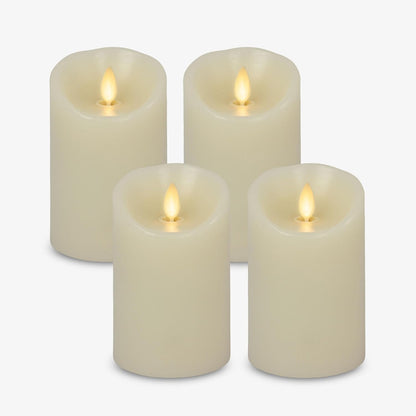 Luminara Flameless LED Battery Operated Ivory Pillar Candle, Flickering Realistic Moving Flame, 3" x 4.5" Luminous Real Wax Indoor Home Decor Pack of 1