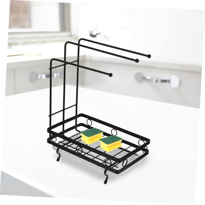 SHOWERORO 1pc Kitchen Sponge Rack Dual Purpose Desktop and Wall Mounted Design for Dishcloths and Cleaning Brushes Premium and Keeps Rags Dry and Organized