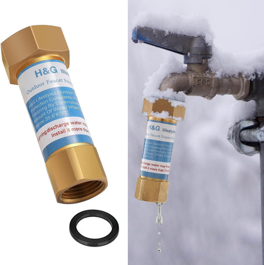 H&G lifestyles Outdoor Faucet Freeze Protection, Heavy Duty Brass Spigot | Replacement Faucet Covers for Winter, Freeze Proof Protector, Easy to Install, Saves Water