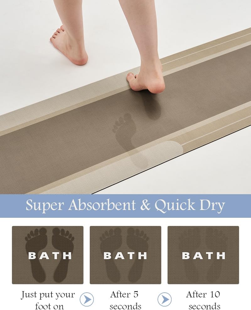 MontVoo-Bath Mat-Bathroom Mat Rug Non Slip Super Absorbent Stain Resistant Quick Dry Thin Bath Rug-Bath Mats for Bathroom Floor Bathtub Vanity-Bathmat Bath Rug Easy Care-17"x27" Grey