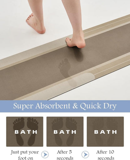 MontVoo-Bath Mat-Bathroom Mat Rug Non Slip Super Absorbent Stain Resistant Quick Dry Thin Bath Rug-Bath Mats for Bathroom Floor Bathtub Vanity-Bathmat Bath Rug Easy Care-17"x27" Grey
