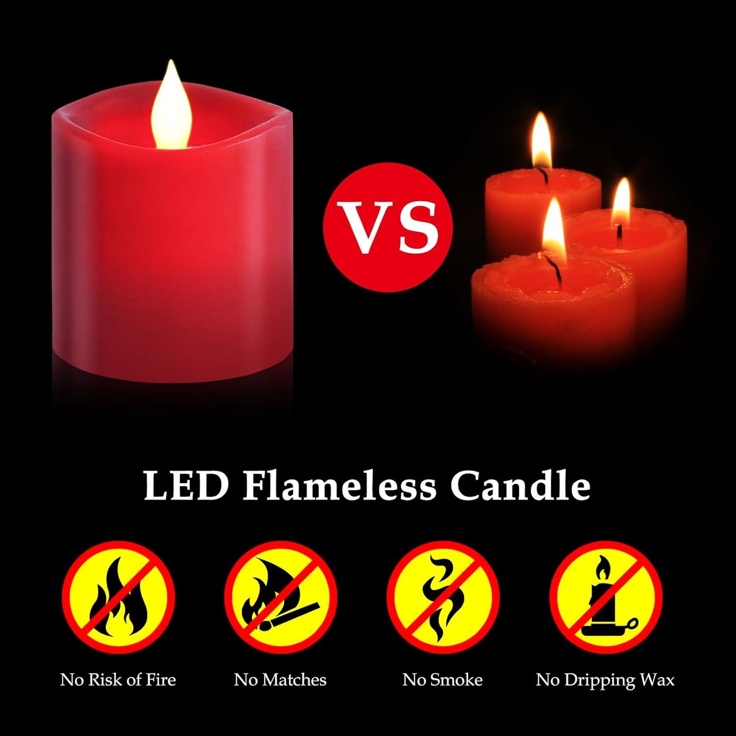 3"x4" Flickering Flameless Battery Candles with Timer, White Realistic LED Pillar Candles, Set of 2 Large Remote-Operated Candles for Home Indoor/Outdoor & Holiday Decor