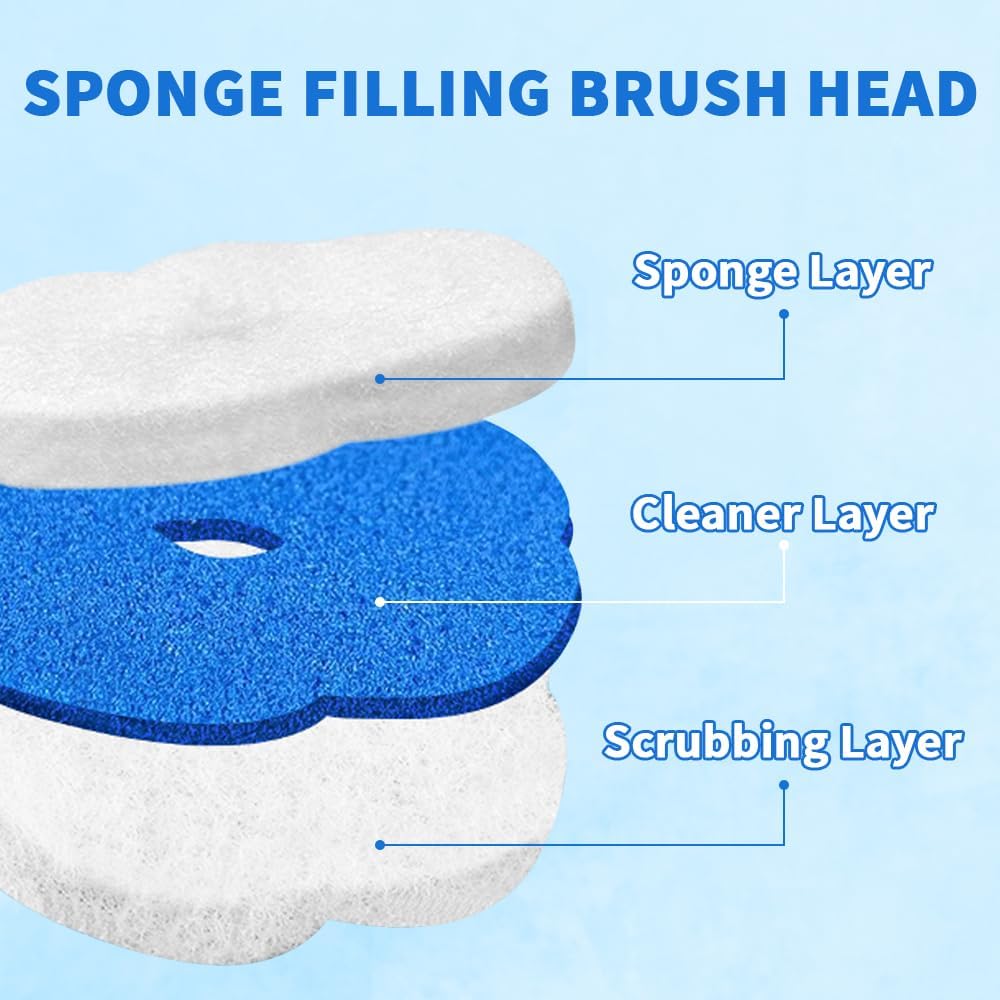 Disposable Toilet Brush with 48 Refills,Toilet Cleaning Supplies,Toilet Wand Brush Starter Kit,Wall Mounted Toilet Bowl Cleaner Brush with Holder for Bathroom Deep Cleaning & Hygiene (White)