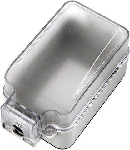 Weather Resistant Electrical Outlet Cover Box with Visible Lid for Outdoor Use and