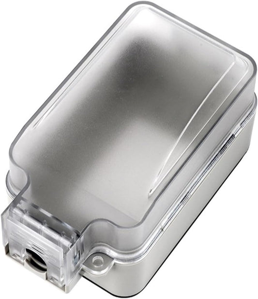 Weather Resistant Electrical Outlet Cover Box with Visible Lid for Outdoor Use and