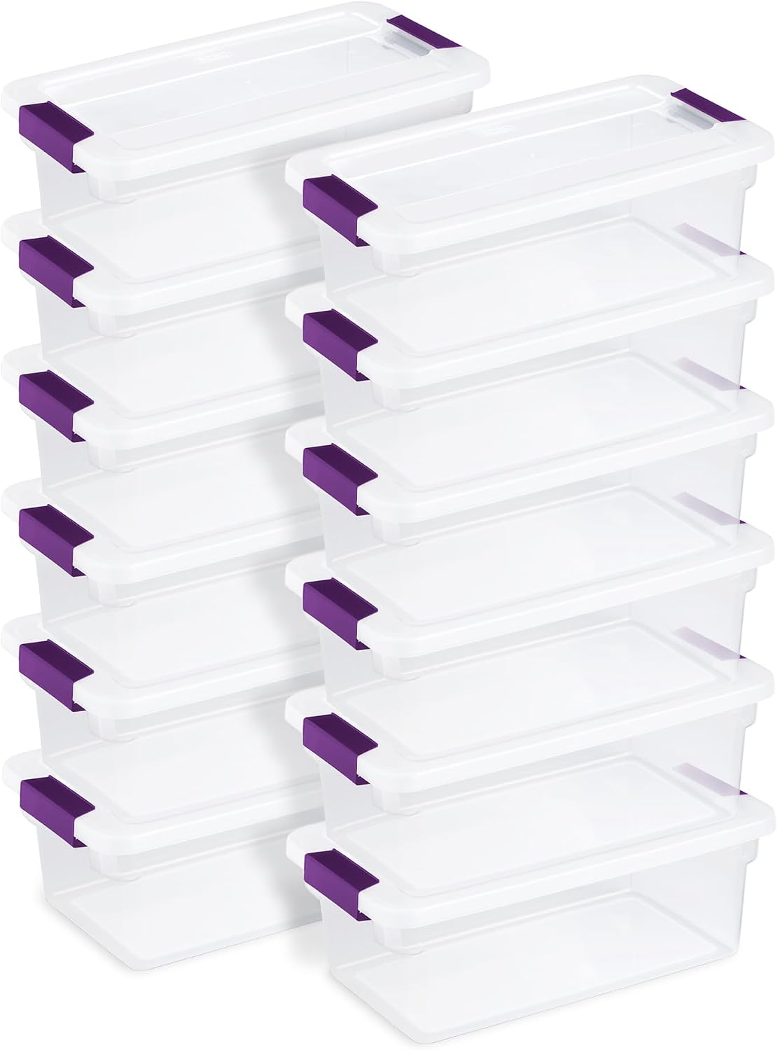 Sterilite 8-Pack 60 Quart ClearView Latch Box, Wheeled Underbed Organizer Bins with Latching Lids - Clear Plastic Organization Containers for Closet, Bedroom, Shelving Units and Everyday Home Storage