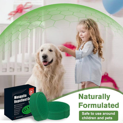 24 Extra Strength Mosquito Repellent Coils with 1 Metal Holder & 6 Stands, Citronella Incense Mosquito Coils Outdoor Patio Yard Camping Use, Long Lasting 6-8 Hrs Plant-Based Mosquito Coil Incense