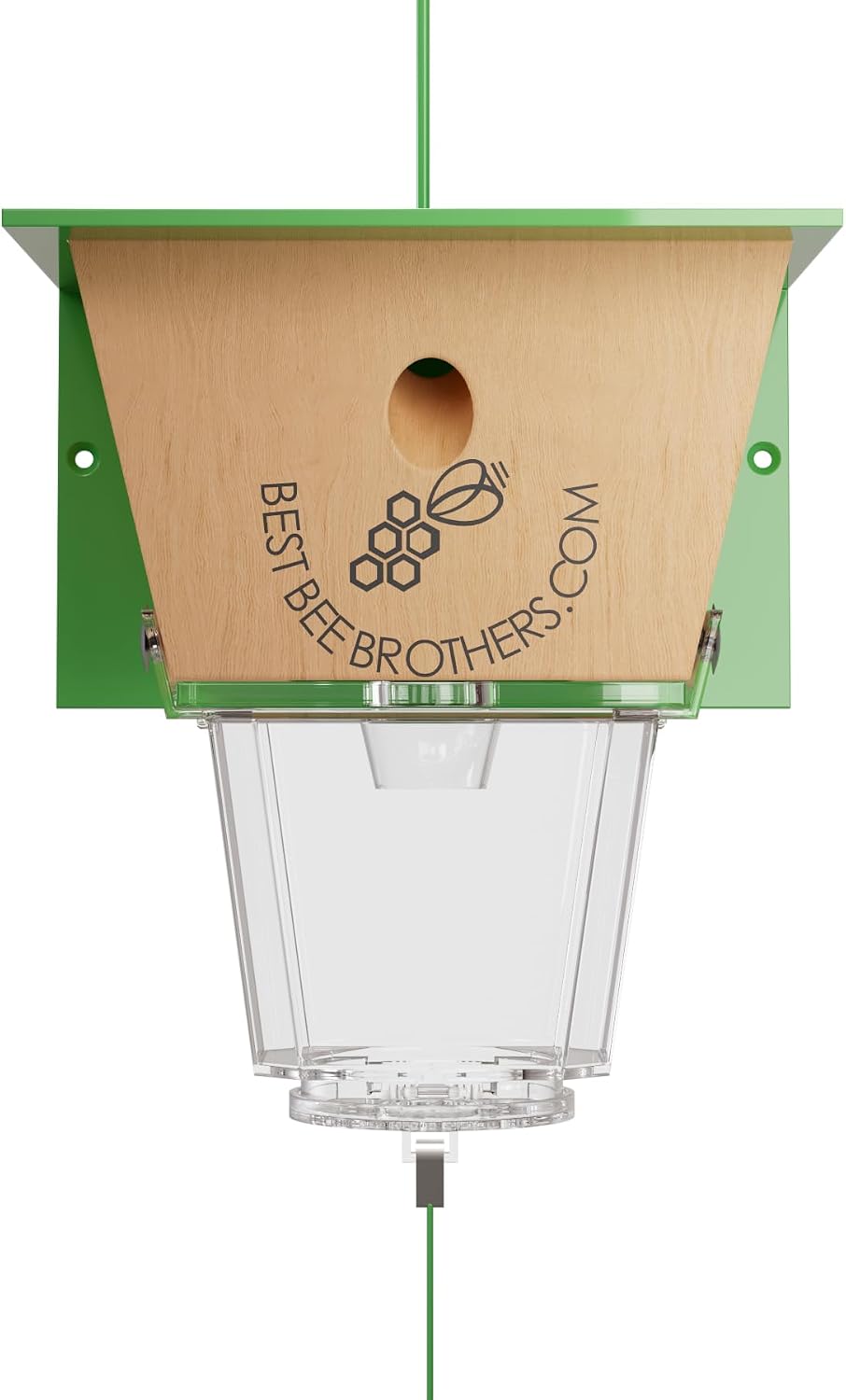 Best Bee Brothers Ultimate Carpenter Bee Trap for Outside | Large Clear External Receptacle, Internal Bee Vault, Spring-Loaded Door, 5.75" L x 6" W x 4.5" H