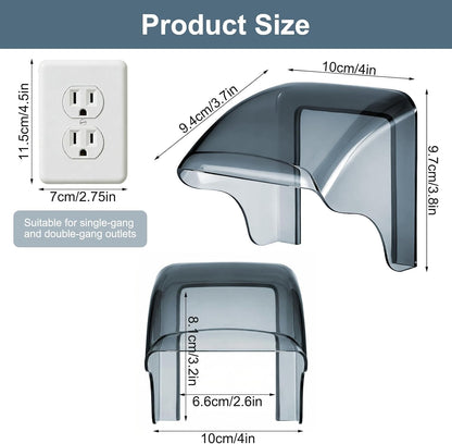 Outdoor Waterproof Outlet Cover for Single-Gang Duplex Receptacle (NEMA 5-15R), Weatherproof Electrical Socket Protector 2.6" x 3.2", Wall Plate Guard for Outdoor & Bathroom Use (Gray)