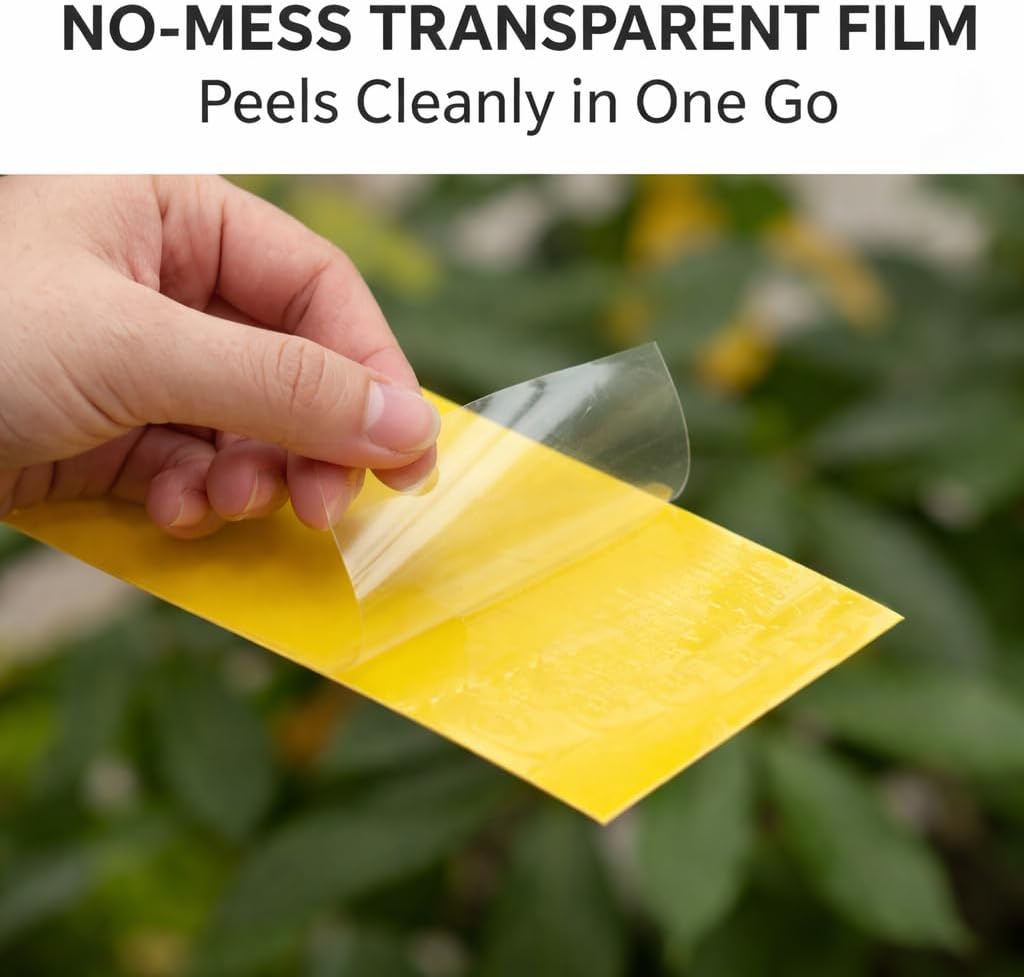 Yellow Sticky Traps 3.9"x7.8" 30 Pack – Dual-Sided High Adhesive Fruit Fly Trap for House Plants, Indoor & Outdoor Gnat Trap for Fungus Gnats, Fruit Flies, Whiteflies –Ideal for Kitchen, Garden