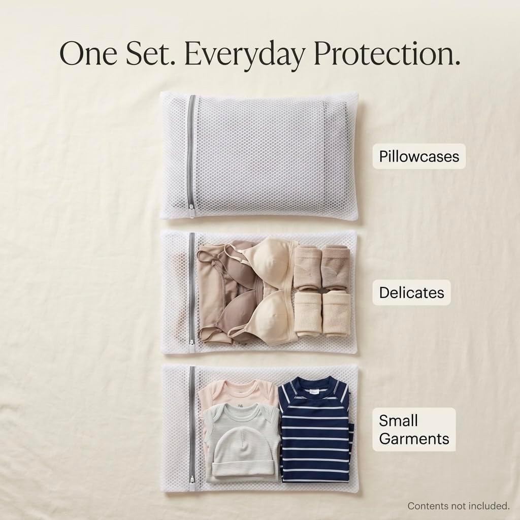 GroundLuxe Mesh Laundry Bags for Delicates, 3 Pack, 12 x 16 Inch
