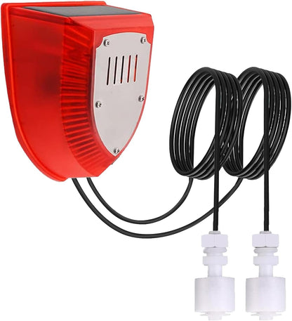 High / Low Water Level Sensor Detector Alarm 120 dB Red Strobe Siren, Adjustable Alarm Volume, Sump Bobber Water leak Sensor,16.4ft Probe Cord, Suitable for Water Tank/Aquarium, Swimming Pool/Basement