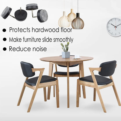 40pcs Round Heavy Duty Nail-on Felt Pad for Furniture Chair Table Leg Feet Floor Protectors Slide Smoothly (Black, Pad Diameter 18mm)