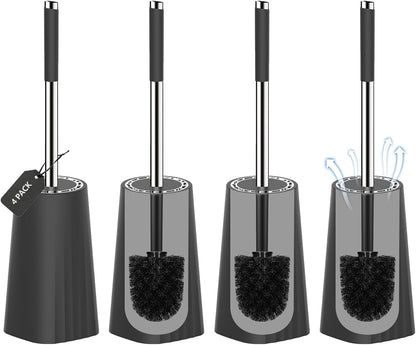 SetSail Toilet Brush, Compact Size Toilet Bowl Brush and Holder Toilet Brushes for Bathroom with Stainless Steel Handle Toilet Cleaner Brush with Durable Scrubbing Bristles, Splash-Proof