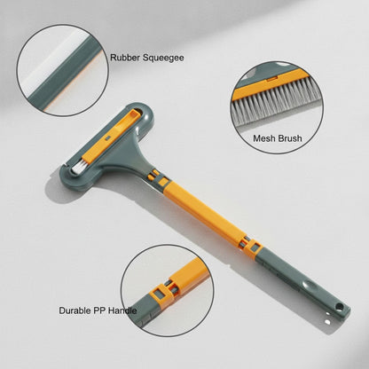 Sturdy PP Plastic Double-Sided Window Screen Brush, 13-Inch Tool for In-Place Mesh Cleaning
